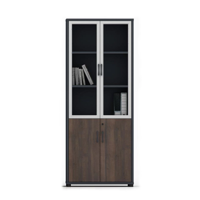 2 Door Glass Door Bookcase